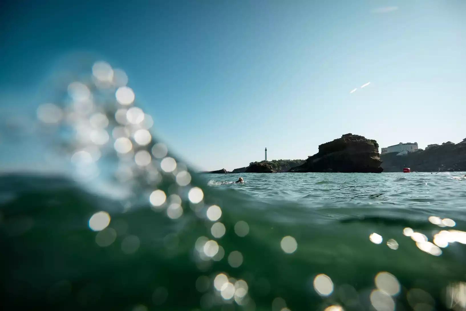 Slide photo Traversée de Biarritz à la nage