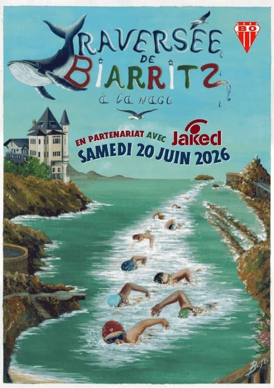 Affiche Biarritz à la nage by BO