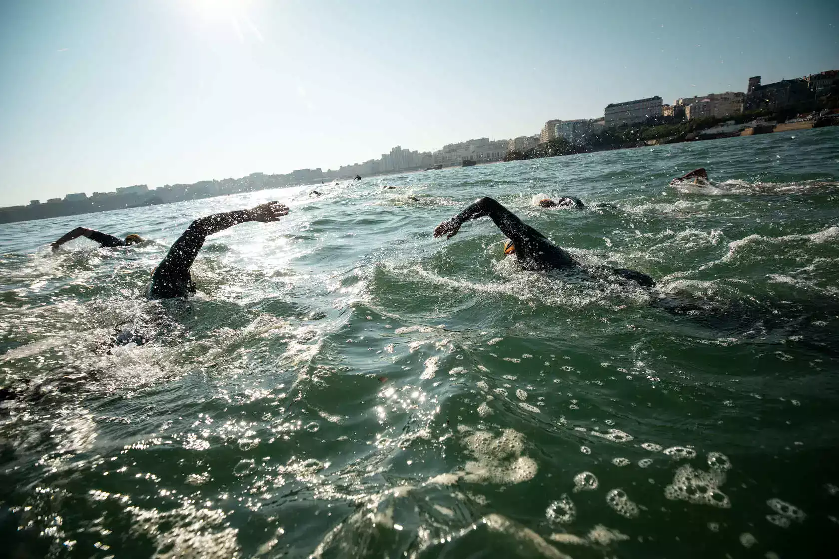 Slide photo Traversée de Biarritz à la nage