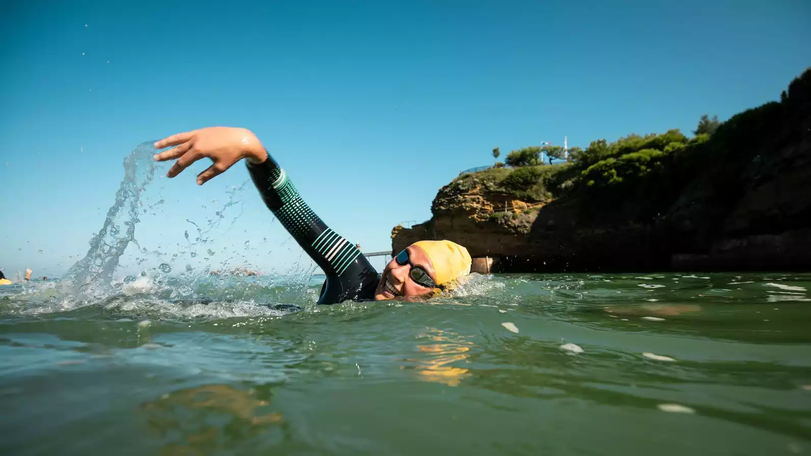 Slide photo Traversée de Biarritz à la nage
